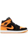 Jordan Air  1 Mid "black Orange" Sneakers In Orange