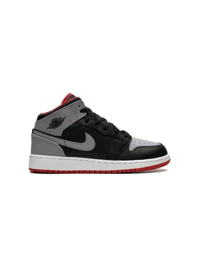 Jordan Kids' Air  1 Mid "black/grey/red" Sneakers In White / Gym Red / Black
