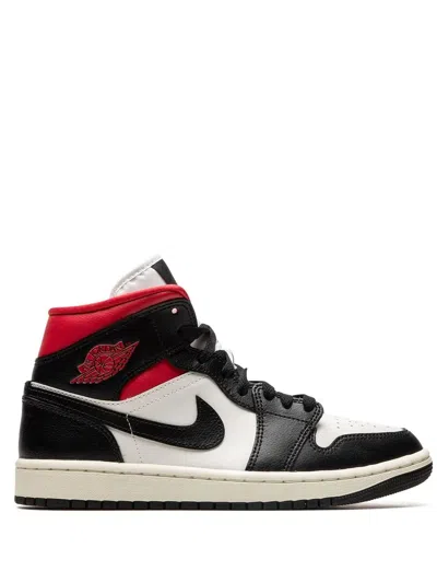 JORDAN AIR JORDAN 1 MID "BLACK/GYM RED/SAIL" SNEAKERS