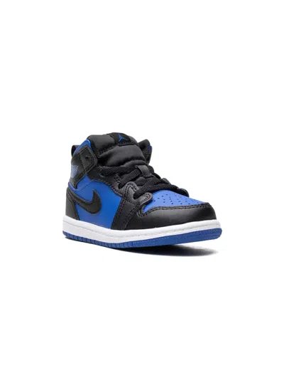 Jordan Babies' Air  1 Mid "black/royal Blue" Sneakers