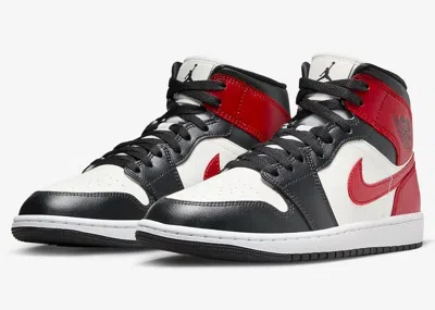 Jordan Air  1 Mid Sneakers In Red/black/white