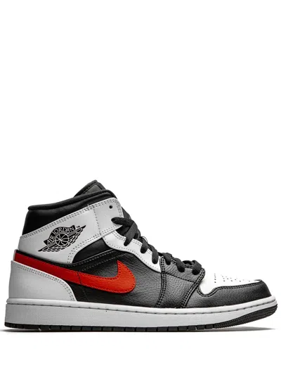 Jordan Air  1 Mid "chile Red" Sneakers In Black