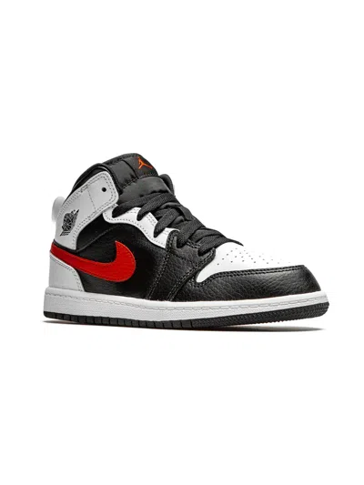 Jordan Kids' Air  1 Mid "chile Red" Sneakers In Black