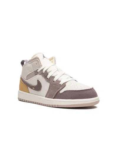 Jordan Kids' Air  1 Mid Craft Se (ps) "taupe Haze" Sneakers In White