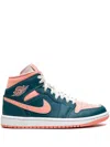 Jordan Air  1 Mid "dark Teal Green" Sneakers In Green