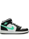 Jordan Air  1 Mid "green Glow" Sneakers In Black