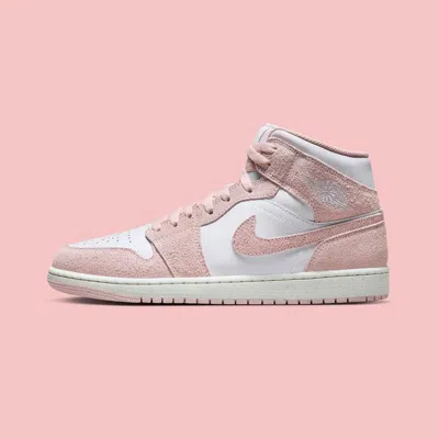 Jordan Air  1 Mid Gs 白粉中帮女子休闲鞋 In Neutrals