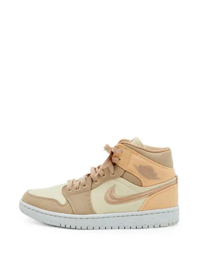 Pre-owned Jordan Air  1 Mid High-top Sneakers In Neutral