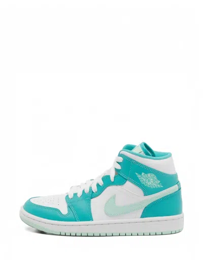 Pre-owned Jordan Air  1 Mid Lace-up Sneakers In Blue