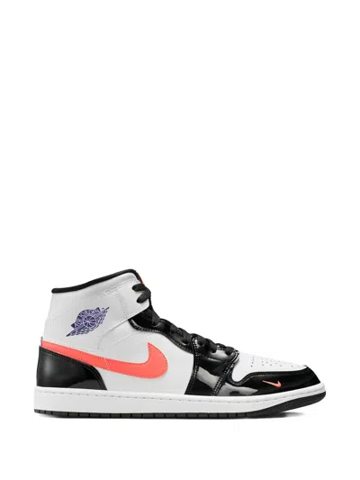 Jordan Air  1 Mid Mismatch Swoosh Sneakers In Multi