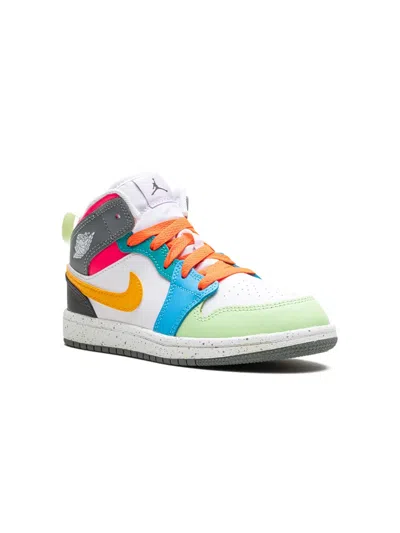 Jordan Kids' Air  1 Mid "multi Color" Sneakers In 白色