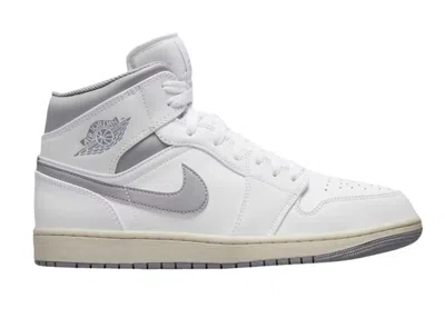 Pre-owned Jordan Air  1 Mid Neutral Grey Sneakers In White/natural Grey In Gray