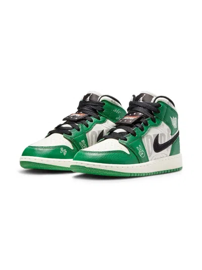 Jordan Kids' Air  1 Mid "overbranded" Sneakers In Multi