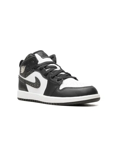 Jordan Kids' Air  1 Mid "panda Elephant" Sneakers In Black