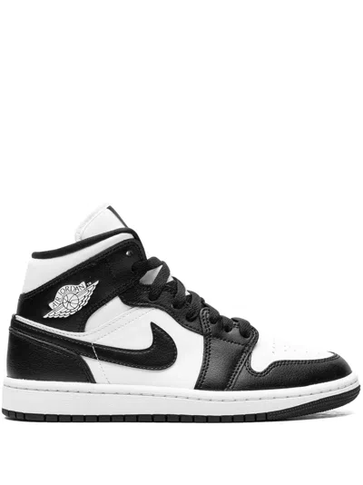 Jordan 1 Mid Panda (women's) In White/black