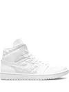 Jordan Air  1 Mid "quilted White" Sneakers In White