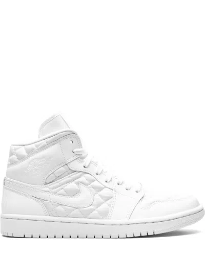 Jordan Air  1 Mid "quilted White" Sneakers