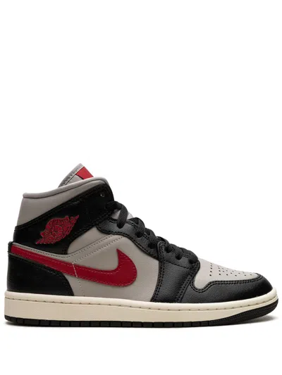Jordan Air  1 Mid "red-college" Sneakers In Black