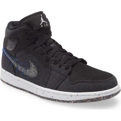Jordan Air  1 Mid Se Basketball Shoe In Black/multi/racer Blue