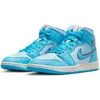 Jordan Air  1 Mid Se Basketball Sneaker In Ice Blue/dark Blue/black