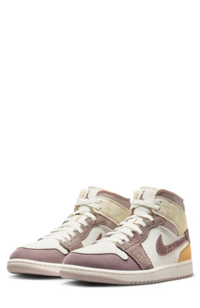 Jordan Air  1 Mid Se Craft High Top Basketball Sneaker In Sail/taupe Haze/fossil Stone