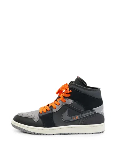 Pre-owned Jordan Air  1 Mid Se Craft Lace-up Leather Sneakers In Gray