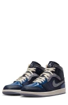 Jordan Air  1 Mid Se Craft Sneaker In Obsidian/white/french Blue