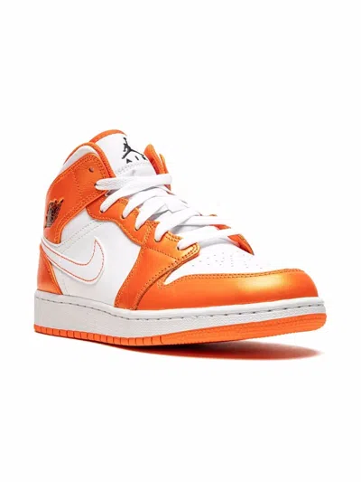 Jordan Kids' Air  1 Mid Se "electro Orange" Sneakers