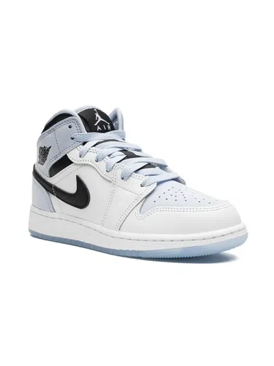 Jordan Kids' Air  1 Mid Se Sneakers In White/ice Blue-black