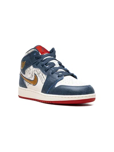 Jordan Kids' Air  1 Mid Se "take Flight" Sneakers In Blue