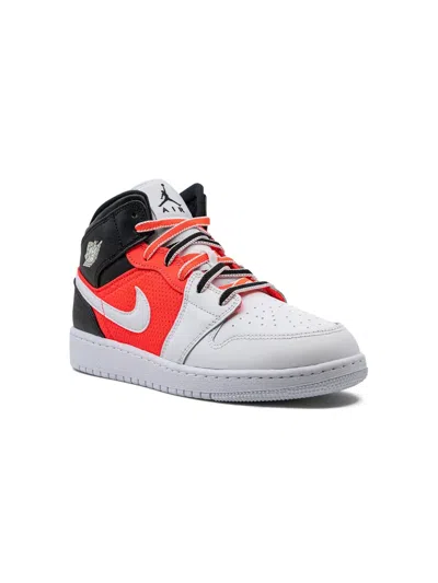 Jordan Kids' Air  1 Mid Se "white Infrared" Sneakers In Black
