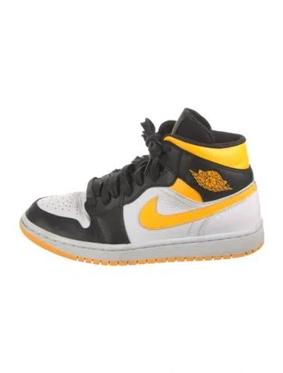Pre-owned Jordan Air  1 Mid Se 'white Laser Orange' Sneakers