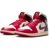 Jordan Air  1 Mid Sneaker In Red