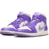 Jordan Air  1 Mid Sneaker In Action Grape/sky Purple/sail
