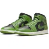 Jordan Air  1 Mid Sneaker In Black/altitude Green/sail