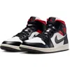 Jordan Air  1 Mid Sneaker In Black/gym Red/sail