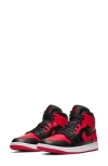 Jordan Air  1 Mid Sneaker In Black/gym Red/white