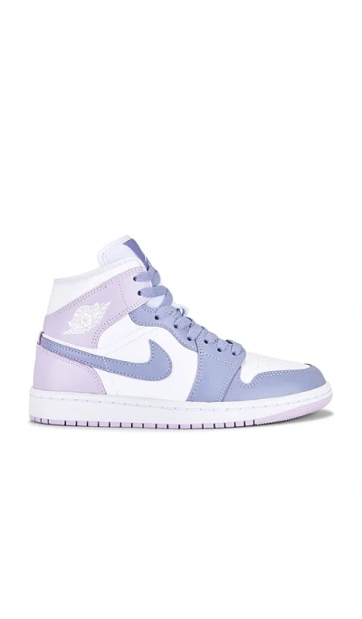 Jordan Air  1 Mid Sneaker In Indigo Haze  Doll & White