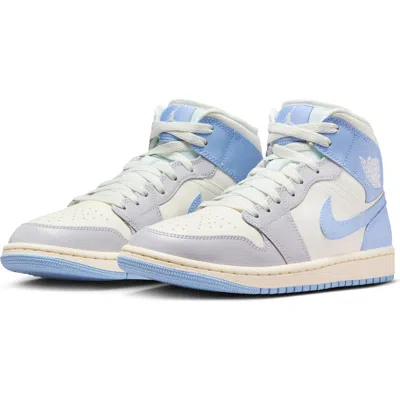 Jordan Aj 1 Mid In Psychic Blue/neutral Grey/sail