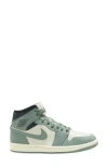 Jordan Air  1 Mid Sneaker In Sail/ Jade Smoke/ Anthracite