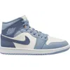 Jordan Air  1 Mid Sneaker In Sail/diffused Blue/blue Grey
