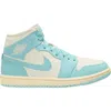 Jordan Air  1 Mid Sneaker In Sail/light Dew/muslin