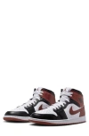 Jordan Air  1 Mid Sneaker In White/dark Pony/black