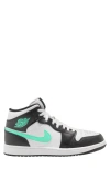Jordan Men's Air  1 Mid Shoes In White/green Glow/black
