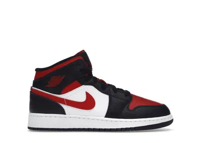 Pre-owned Jordan Air  1 Mid Sneakers In Black/fire Red/white In Multi