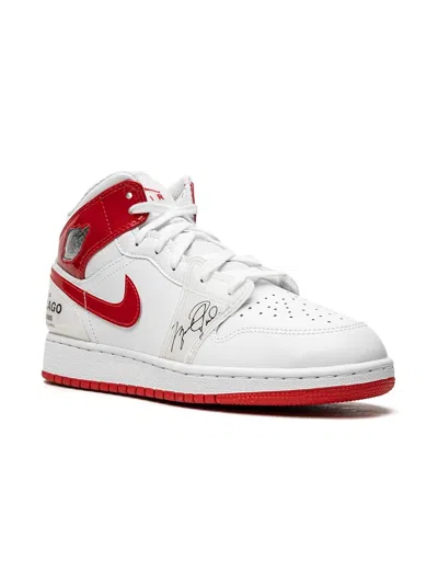 Jordan Kids' Air  1 Mid Ss "rookie Season" Sneakers In White