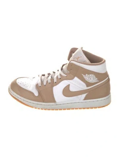 Pre-owned Jordan Air  1 Mid Tan Gum Sneakers In Neutral