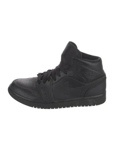 Pre-owned Jordan Air  1 Mid 'triple Black' 2020 Wedge Sneakers