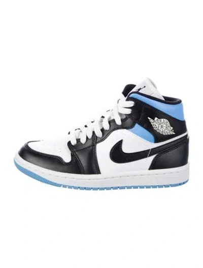 Pre-owned Jordan Air  1 Mid "university Blue" Sneakers In White