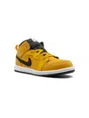 Jordan Air  1 Mid Td Sneakers In University Gold/black-white